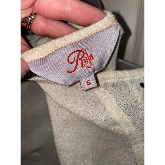 Roja Boho Chic Off-Shoulder Wool Dress With Black Embroidery Long Sleeves Size S - Picture 6 of 12